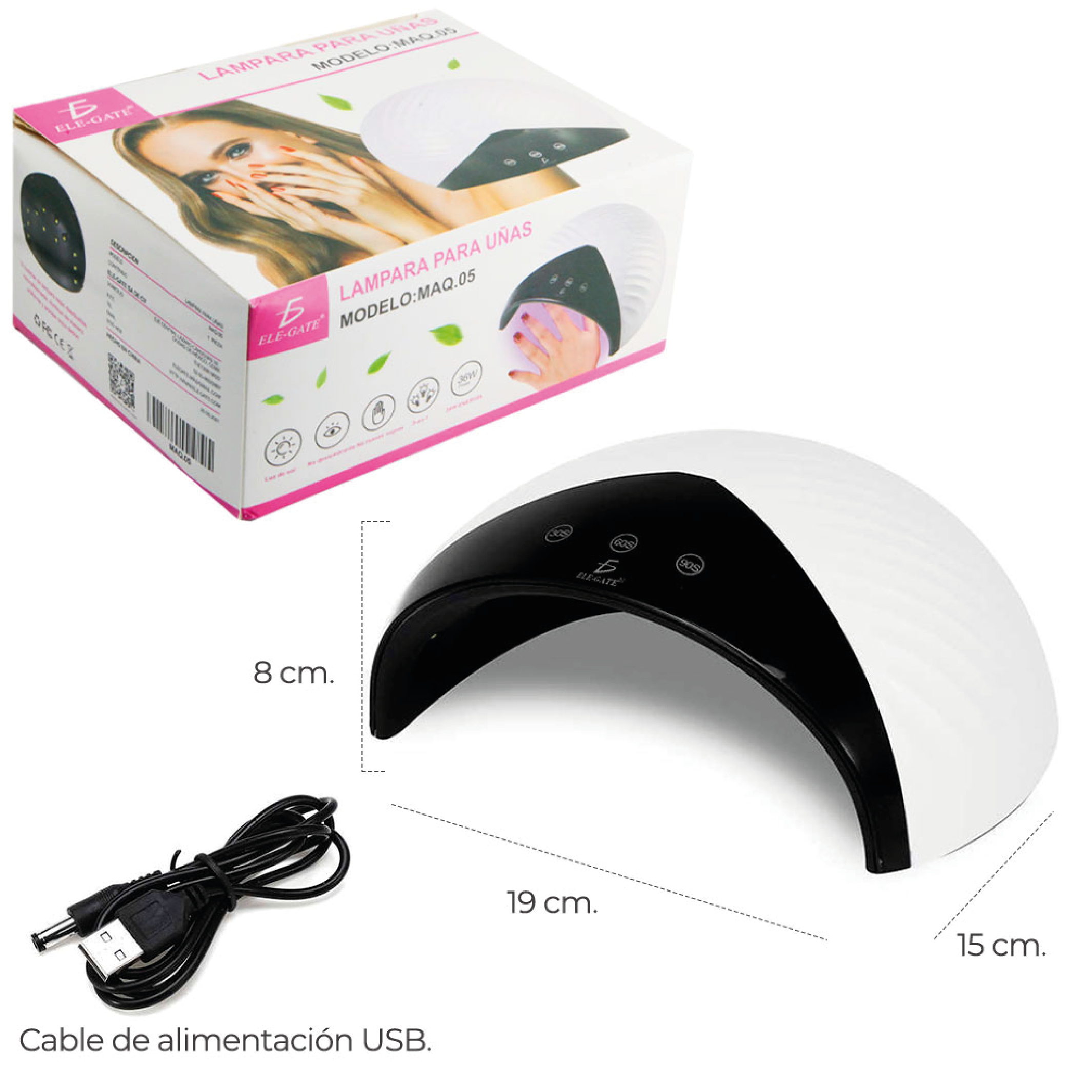 Lámpara de Uñas Portátil 150W – 12 LED UV/LED